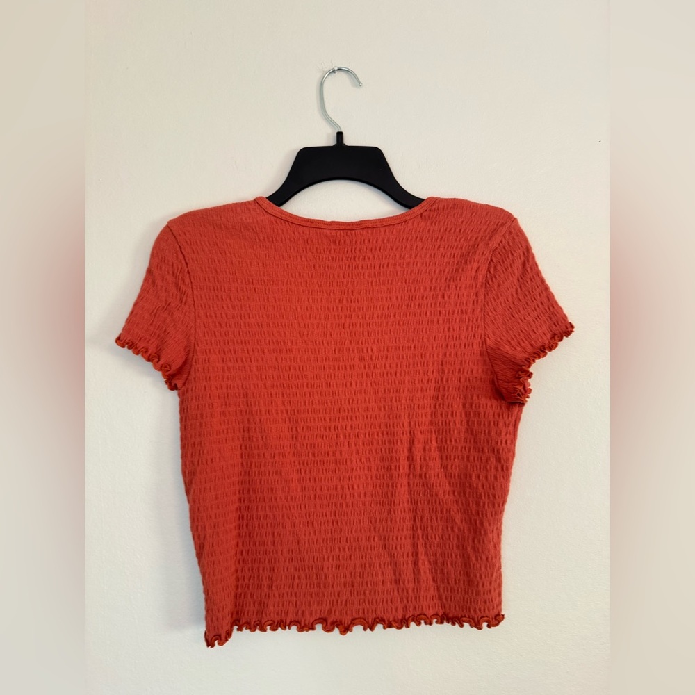 American Eagle Crinkle Short Sleeve Top - Size Medium - Picture 5 of 5